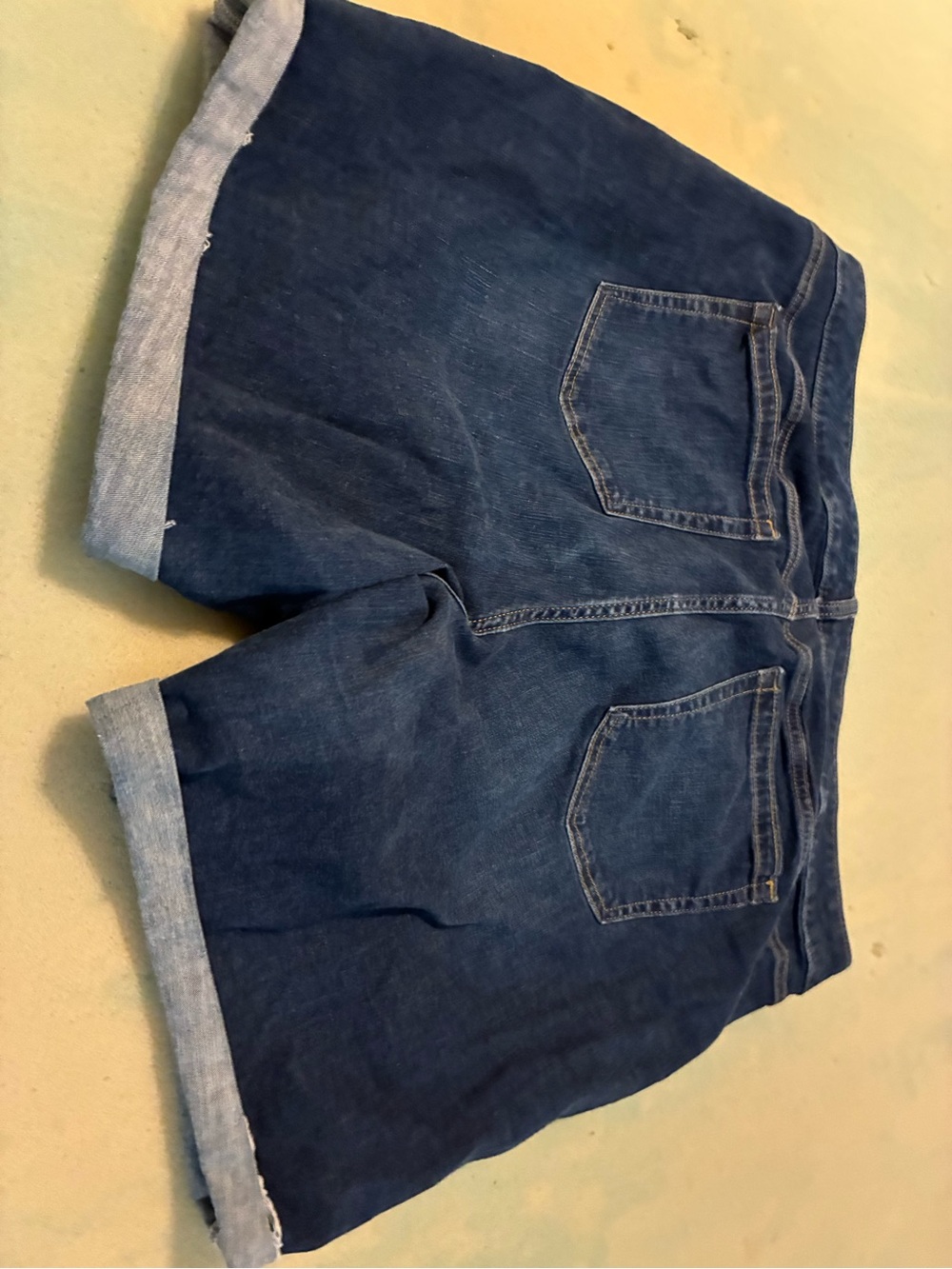 Torrid Classic Dark Blue Denim Bermuda Shorts with Rolled Hem